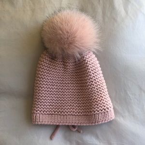 Kyi Kyi Peach tie hat with Pom Pom